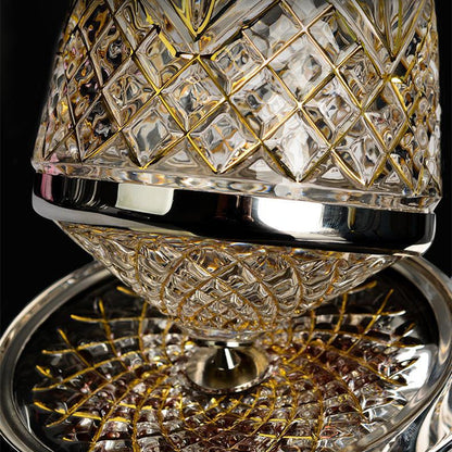 Crystal Wine Glasses Set Golden Vine with Decanter & Leather Case – Made in France | Cristal d'Arques