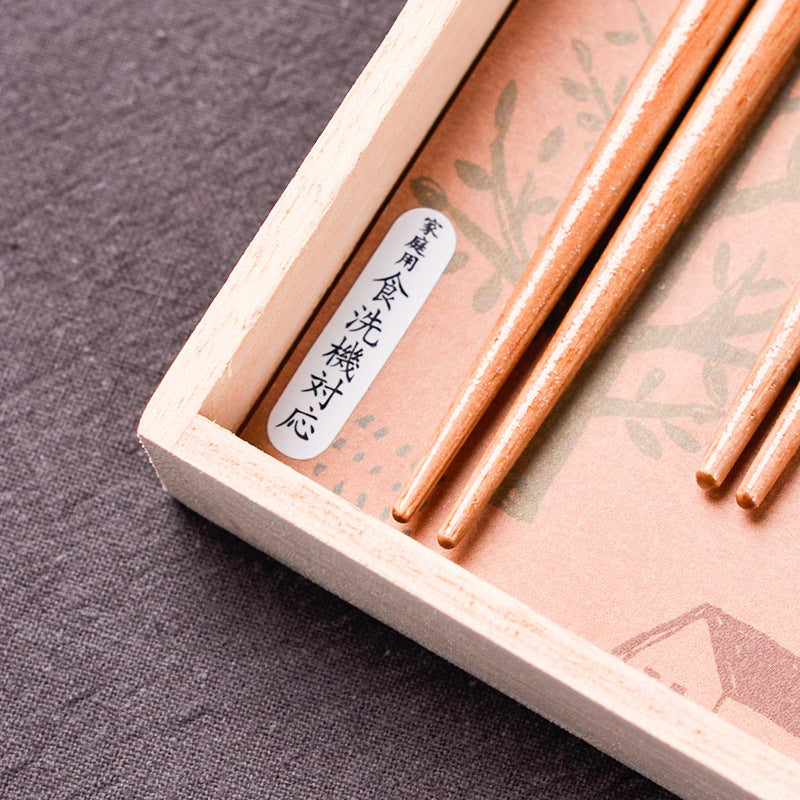 Daruma Chopsticks Wedding Gift Set Japanese Handcrafted His and Hers with Rests and Wooden Box