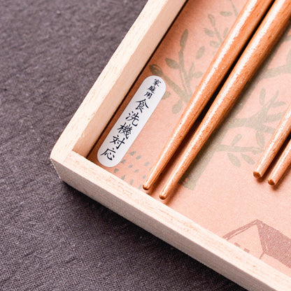Daruma Chopsticks Wedding Gift Set Japanese Handcrafted His and Hers with Rests and Wooden Box