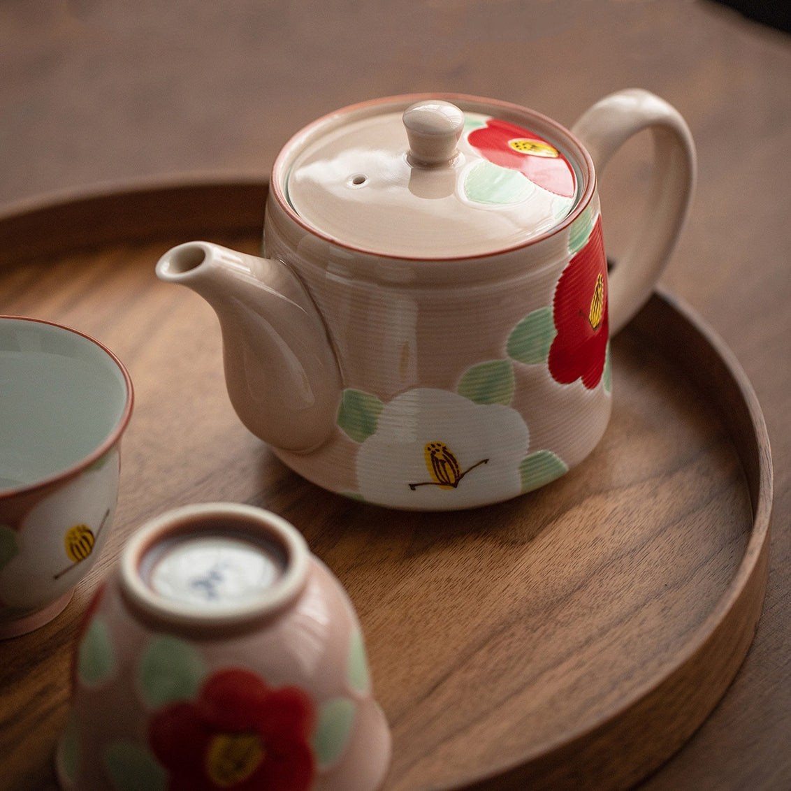 Tea Set Arita Ware Ceramic Hana Floral Hand-Painted Japanese Porcelain Teapot Teacup Gift Box Made in Japan