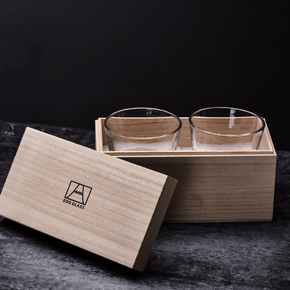 Whiskey Glass Set | Mount Fuji Edo Kiriko Handcrafted Japanese Single & Double