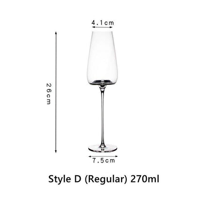 Burgundy Wine Glasses Crystal Red Stem – Wide Bowl Pinot Noir Glass Set | Regular & Red Stem Styles