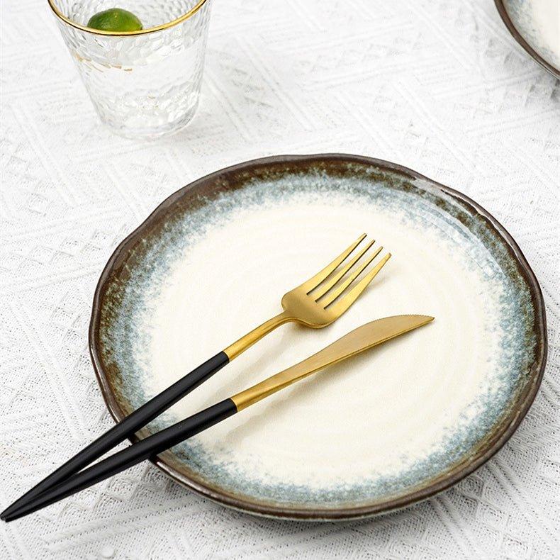 Ceramic Plate | Japanese Mino Ware Kiln-Altered Handcrafted Dinner Plate