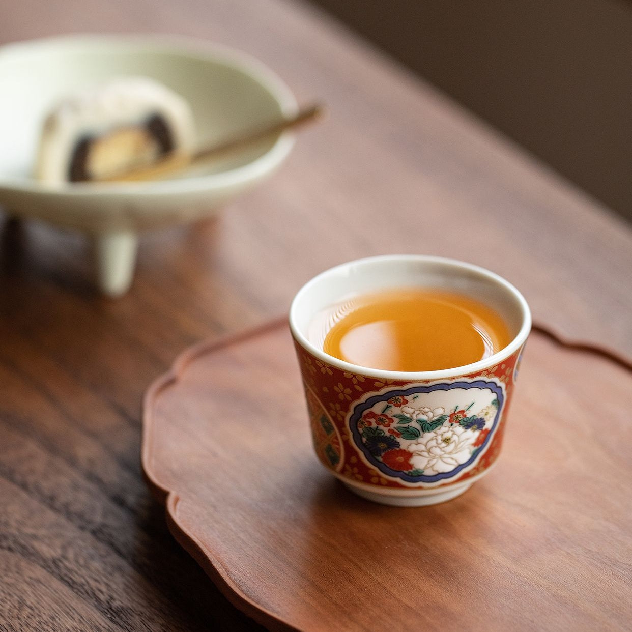 Japanese Tea Cup Set of 5 – Kutaniyaki Vintage Hand-Painted
