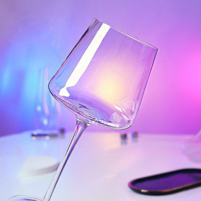Burgundy Wine Glass – Minimalist Crystal Large Bowl Stem