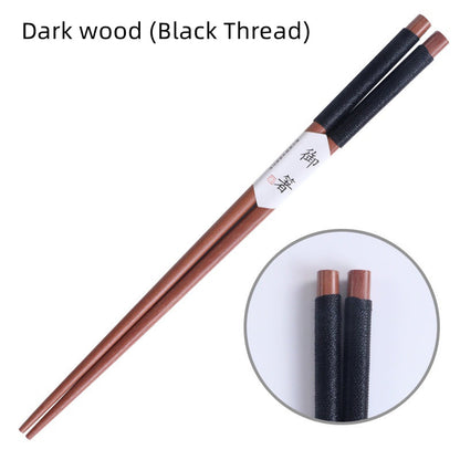 Chopsticks Set of 5 | Japanese Wooden Decorative Thread Anti-Roll Design