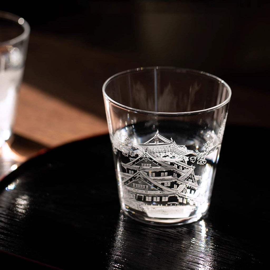 Whiskey Glass Japanese Scenic Etched Tumbler | Toyo-Sasaki