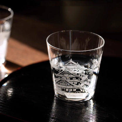 Whiskey Glass Japanese Scenic Etched Tumbler | Toyo-Sasaki