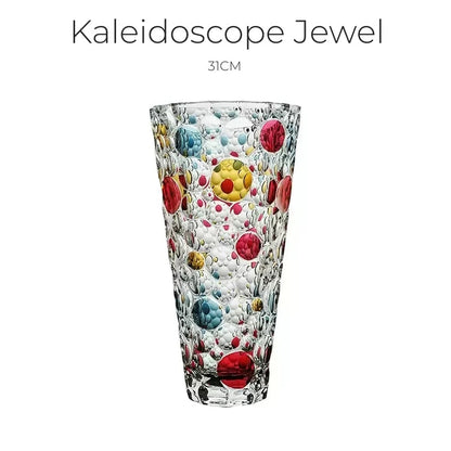 Bohemia Crystal Vase | Hand-Painted Gold Enamel Decorative Glass Vase
