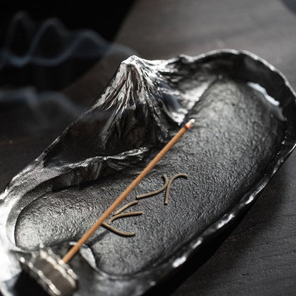 Incense Holder Mount Fuji Tin | Sakasa Fuji Handcrafted