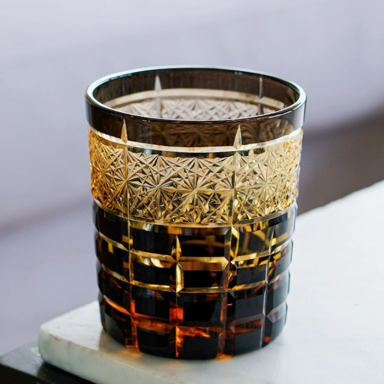 Whiskey Glass Edo Kiriko Handcrafted Diamond Pattern with Wooden Gift Box