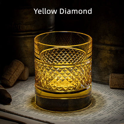 Whiskey Glass Edo Kiriko Diamond Cut – Hand-Cut Japanese Tumbler with Wooden Box | 7 Colors