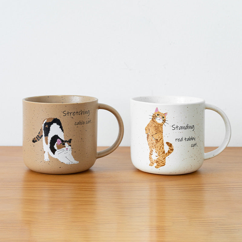 Ceramic Mug | Japanese Mino Ware Neko Cat Handcrafted Coffee Tea Cup