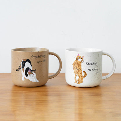 Ceramic Mug | Japanese Mino Ware Neko Cat Handcrafted Coffee Tea Cup