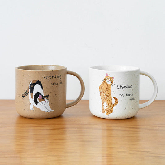 Ceramic Mug | Japanese Mino Ware Neko Cat Handcrafted Coffee Tea Cup