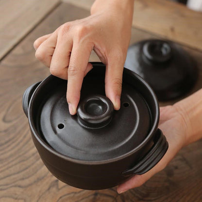 Clay Pot Mini Earthenware Cooking Pot Single Serving Japanese Donabe Soup Stew Rice Pot Small Claypot