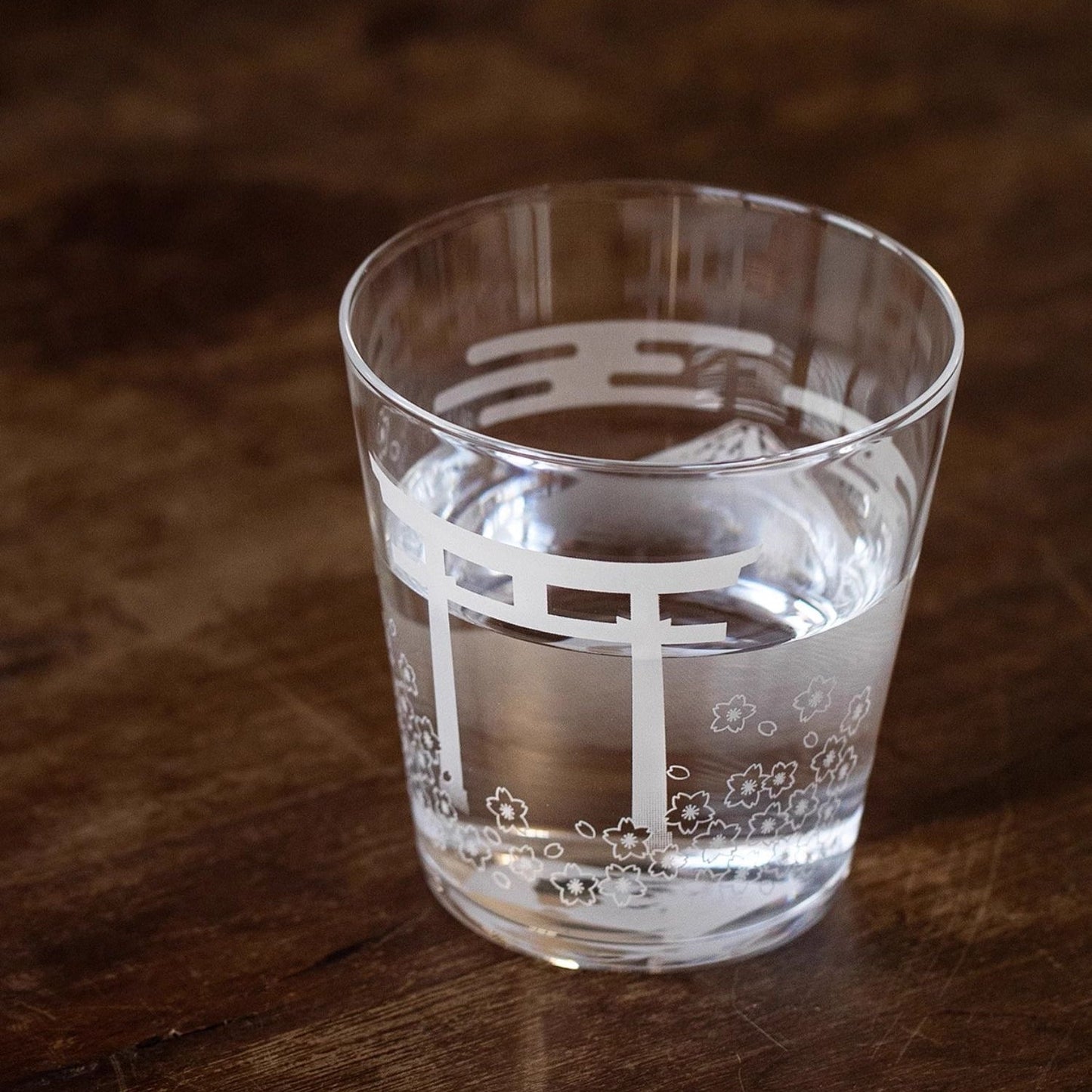 Whiskey Glass Japanese Scenic Etched Tumbler | Toyo-Sasaki