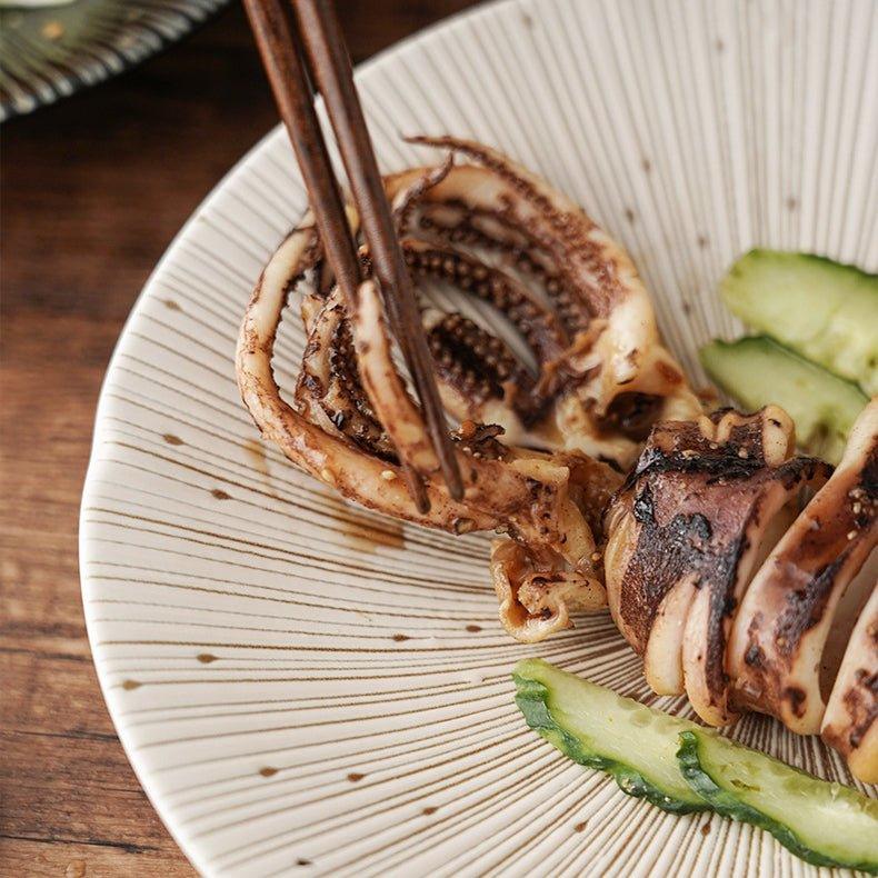 Mino Ware Ceramic Plates – Textured Wrinkled Pottery