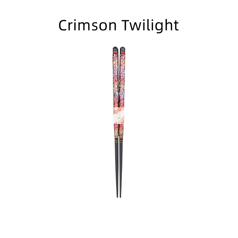 Chopsticks | Starry Night Handcrafted Japanese Solid Wood Silver Blossom Design