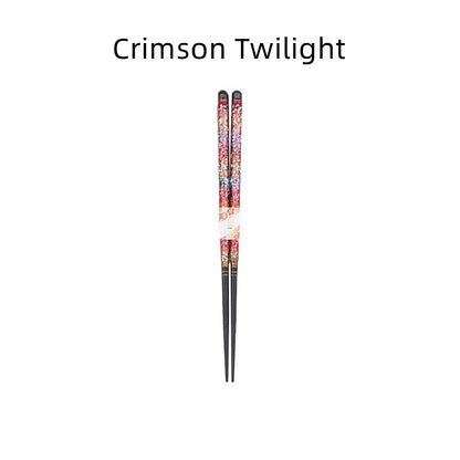 Chopsticks | Starry Night Handcrafted Japanese Solid Wood Silver Blossom Design
