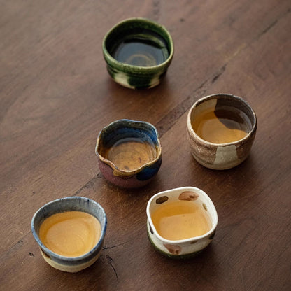 Ceramic Tea Cup Set of 5 – Mino Ware No-no-Shuukaku Harvest