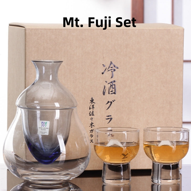 Sake Set Japanese Crystal Glass Decanter Gift Set – Sori Yanagi