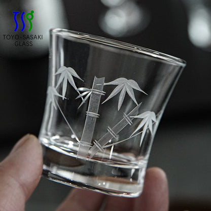 Masu Sake Cup | Japanese Artisan Glass Sake Cup with Wooden Masu