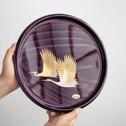 Gold Foil Lacquer Tray – Yamanaka Shikki Shiun Crane Tray