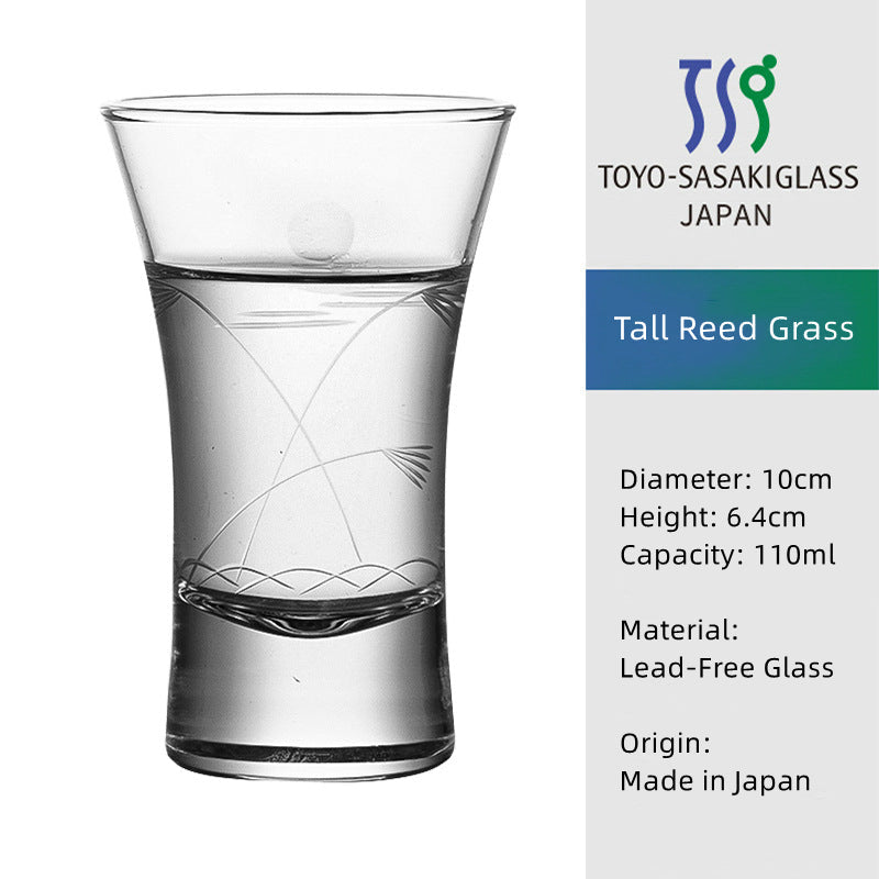 Masu Sake Cup | Japanese Artisan Glass Sake Cup with Wooden Masu