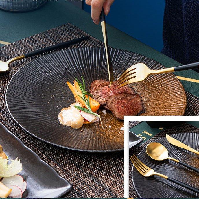 Ceramic Dinner Set | Scenic Nature Plates Bowls & Flatware