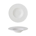 Ceramic Pasta Bowl Plate – Matte Finish Black White Gold Rim