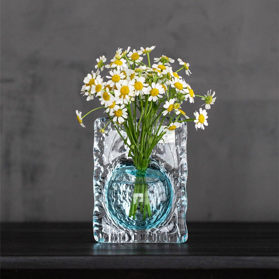 Glass Vase | Ocean Heart Handcrafted Japanese Art Glass Home Decor
