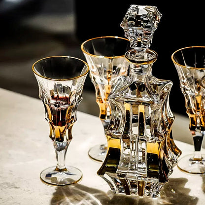 Crystal Wine Decanter Set – Bohemia Royal Gold Bohemian Glass