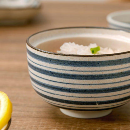 Ceramic Bowl with Lid Japanese Handcrafted Rounded Lidded Bowl Stripes Dotted Flower Styles