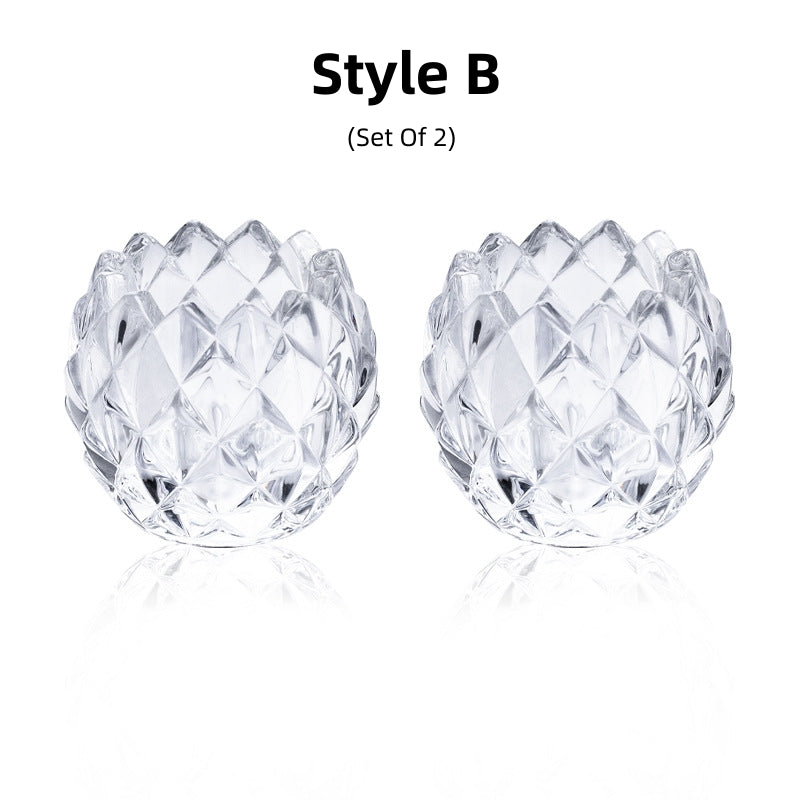 Crystal Candleholder Set of 2 German Glass Dinner Candlestand
