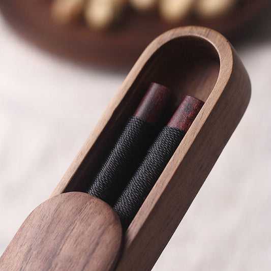 Japanese Chopsticks – Wood with Decorative Thread & Wooden Box