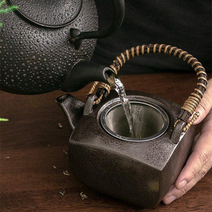 Tea Set | Japanese Mino Ware Jade Ceramic Teapot & 4 Cups Gift Set