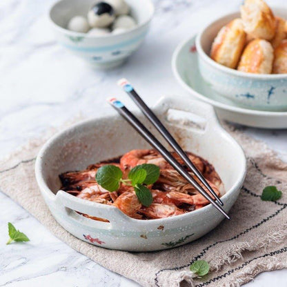 Ceramic Baking Plate Japanese Handcrafted Goldfish Design Oven Safe Serving and Decorative Plate