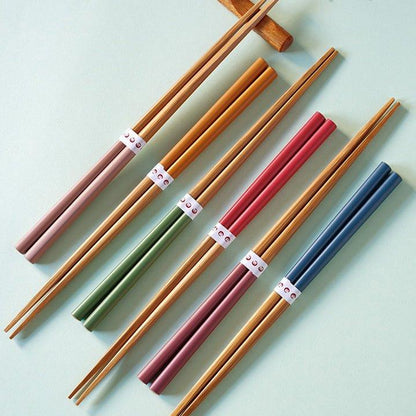 Bamboo Chopsticks Set of 6 Pairs – Multi-Color Gift Box