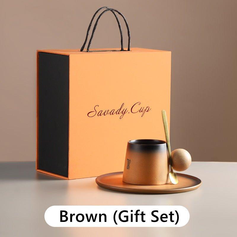 Ceramic Coffee Cup Set Thai Style | Cup Saucer & Teaspoon