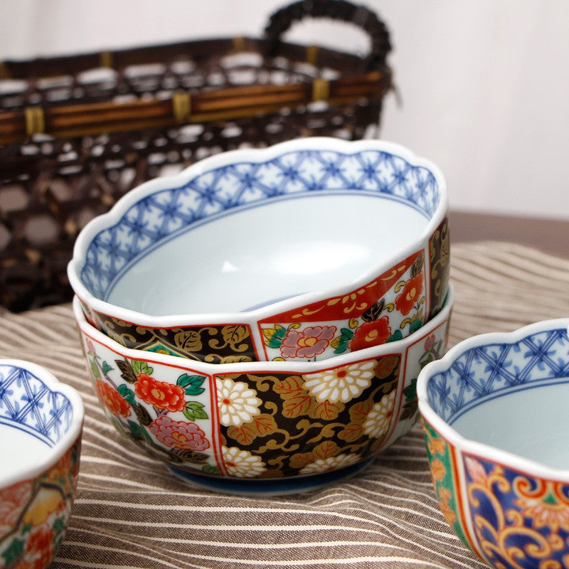 Bowl Set of 5 | Japanese Mino Ware Court Dyed Ceramic Dishwasher Safe