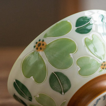 Rice Bowl Set of 5 – Mino Ware Saie Sakura Hand-Painted Ceramic