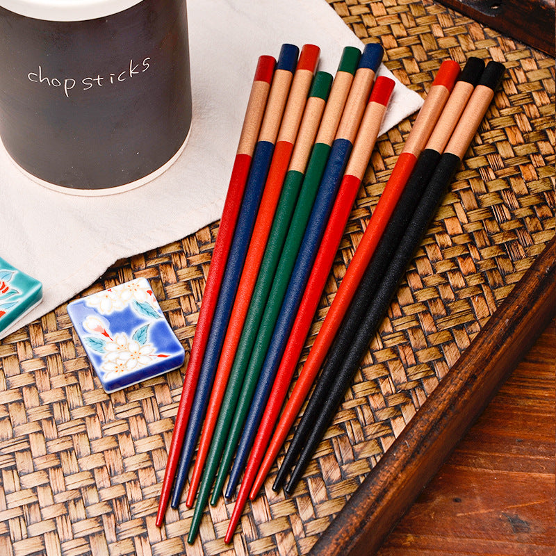 Wooden Chopsticks Set of 5 | Rainbow Handcrafted Japanese Style