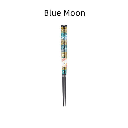 Chopsticks | Starry Night Handcrafted Japanese Solid Wood Silver Blossom Design