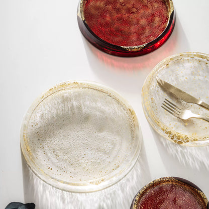 Gold Leaf Glass Plate – Handblown Shirokin & Akakin Dining Plate