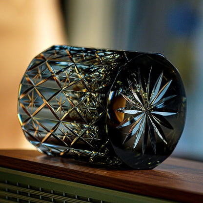 Whiskey Glass Edo Kiriko Celestial – Hand-Cut Floral Japanese Tumbler with Wooden Box | 4 Colors