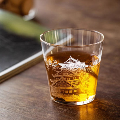 Whiskey Glass Japanese Scenic Etched Tumbler | Toyo-Sasaki
