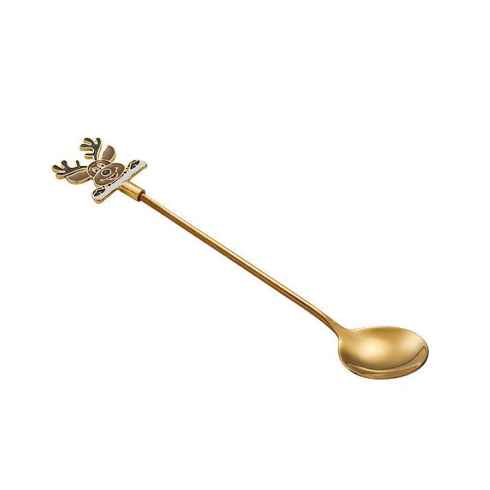 Coffee Stirrer Set Gold Stainless Steel Themed Holiday Barware