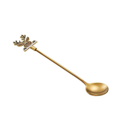 Coffee Stirrer Set Gold Stainless Steel Themed Holiday Barware