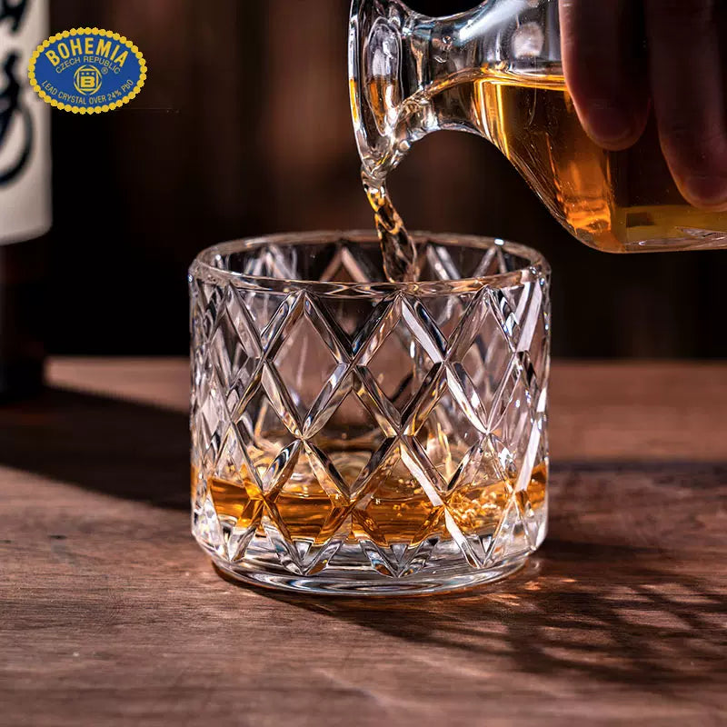 Whisky Decanter Set Bohemia Crystal Stackable Cut Crystal Whisky Decanter Glasses Czech Crystal Bar Gift Set